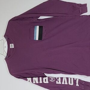 PINK VICTORIA'S SECRET Women's Purple Long Sleeve Tee Shirt - Size XS‎